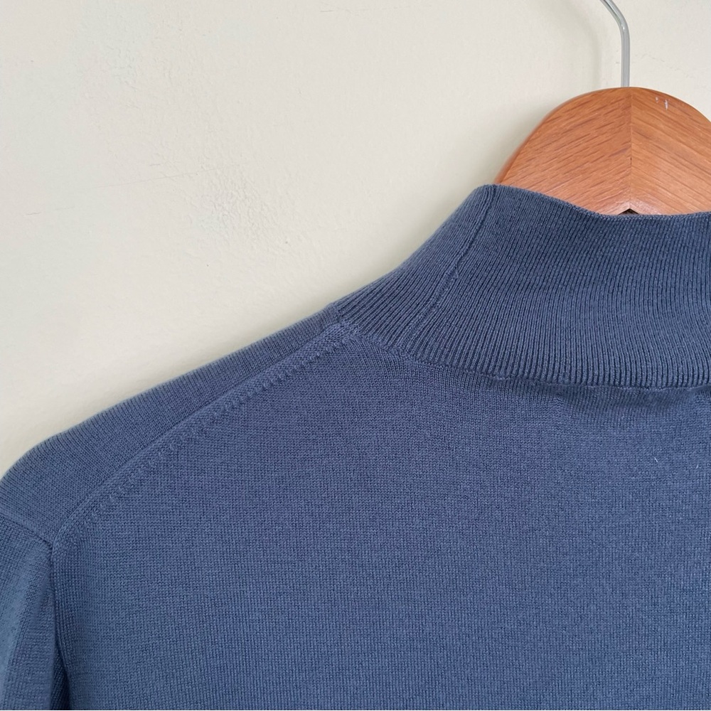 NWT J Crew Mockneck Silk-blend Sweater with Ribbed Trim L Large in Soft Blue - Picture 7 of 9